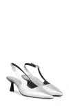 Saint G Cynara Slingback Pointed Toe Pump In Silver