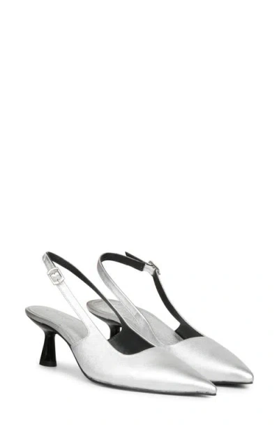 Saint G Cynara Slingback Pointed Toe Pump In Silver