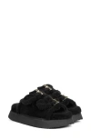 Saint G Levy Faux Fur Platform Slide Sandal In Black