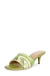 Saint G Rina Kitten Heel Slide Sandal In Multi Green