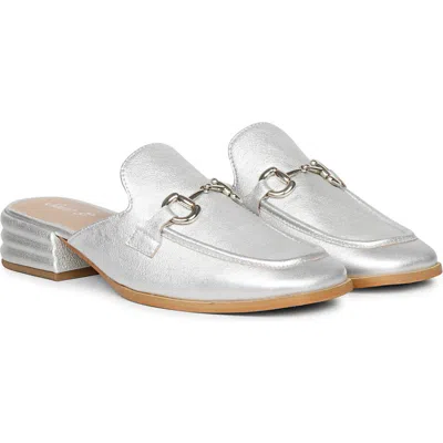 Saint G Savannah Bit Loafer Mule In Silver