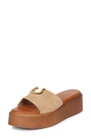 Saint G Senna Platform Wedge Slide Sandal In Beige