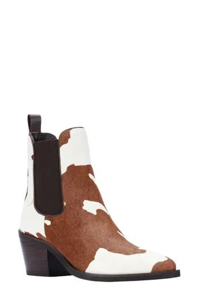 Saint G Sisi Genuine Calf Hair Chelsea Boot In Brown