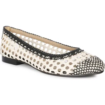 Saint G Via Woven Flat In Black Ivory