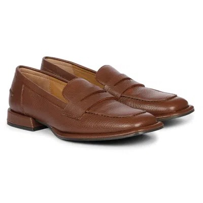 SAINT G WOMEN'S BLACK / WHITE / BROWN CARLA BROWN PENNY LOAFERS