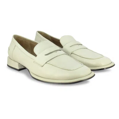 SAINT G WOMEN'S BLACK / WHITE / BROWN CARLA OFF WHITE PENNY LOAFERS