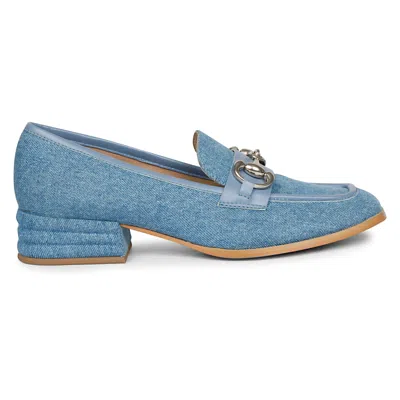 SAINT G WOMEN'S BLUE JACQUELINE DENIM - LOAFERS