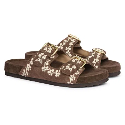 Saint G Women's Brown Angela - Flat Sandals - Chocolate