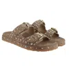 Saint G Chloe Double Buckle Sandals In Brown