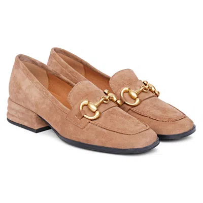 SAINT G WOMEN'S BROWN JACQUELINE TAUPE - FLAT LOAFERS