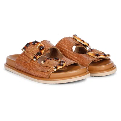 SAINT G WOMEN'S BROWN VENICE CUOIO - FLAT SANDALS