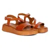 Saint G Nasrin Ankle Strap Platform Wedge Sandal In Brown