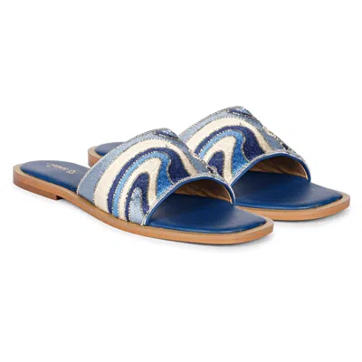 Saint G Women's Giorgia Multi Blue - Flat Sandals