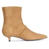 Saint G Florino Pointed Toe Kitten Heel Bootie In Beige/black