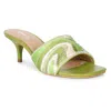 Saint G Rina Kitten Heel Slide Sandal In Green