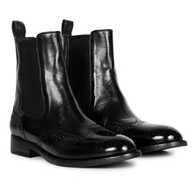 Saint G Women's Santina Black Leather Ankle Boots