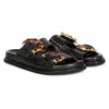 Saint G Venice Woven Slide Sandal In Black