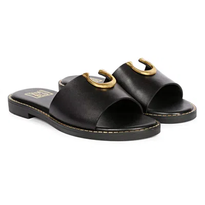 SAINT G WOMEN'S VIVI BLU - AMBER - FLATS - BLACK