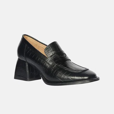 Saint G Women's Viviana Croco - Heel Loafers - Black