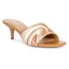 Saint G Rina Kitten Heel Slide Sandal In Yellow/orange