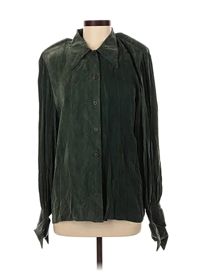 Pre-owned Saint Germain Paris Long Sleeve Blouse In Green