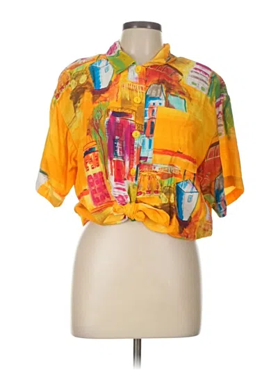 Pre-owned Saint Germain Paris Short Sleeve Blouse In Yellow