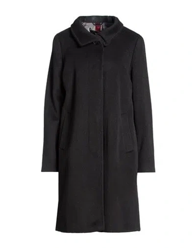 Saint Jacques Woman Coat Black Size 16 Alpaca Wool, Virgin Wool, Polyamide