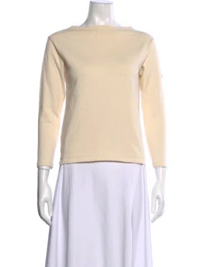 Pre-owned Saint James Bateau Neckline Long Sleeve Top In Neutral