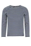 Saint James Striped Embroidered Cotton T-shirt In Blue