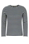 Saint James Striped Embroidered Cotton T-shirt In Blackwhite