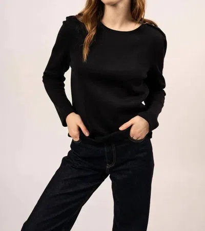 Saint James Donville Top In Navy With Buttons In Multi