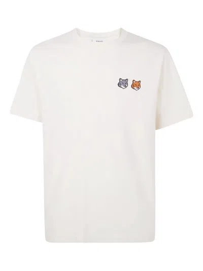Maison Kitsuné Double Bold Fox Head Comfort Tee-shirt In White