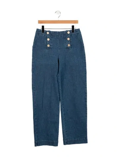 Pre-owned Saint James High-rise Straight Leg Jeans In Blue