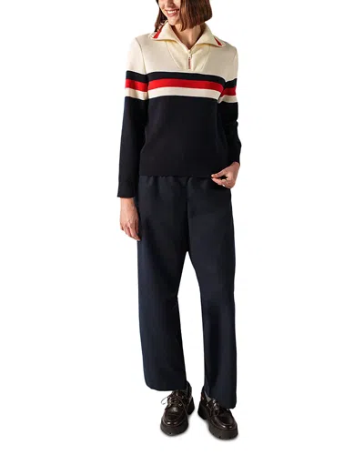Saint James Les Arcs Quarter Zip Wool Sweater In Multi