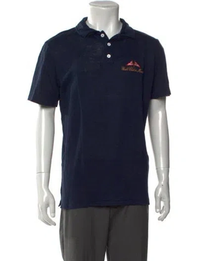 Pre-owned Saint James Linen Collar Polo Shirt In Blue