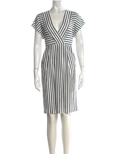 Pre-owned Saint James Linen Knee-length Dress In White