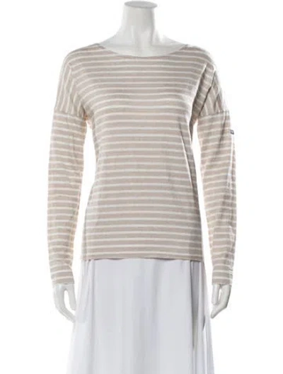 Pre-owned Saint James Linen Striped Sweater In Neutral