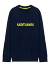 Saint James Logo Crew-neck Sweatshirt In Blue