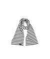 Saint James Logo Horizontal Stripe Scarf In White
