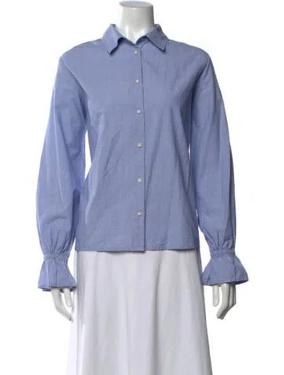 Pre-owned Saint James Long Sleeve Button-up Top In Blue