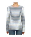 Saint James Striped Graphic T-shirt In Blue