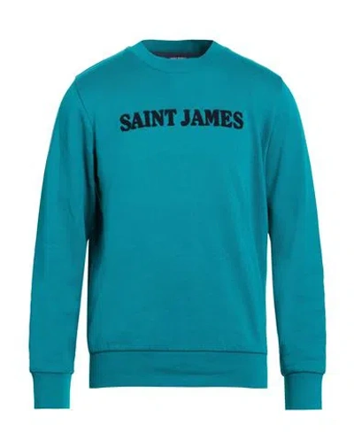 Saint James Man Sweatshirt Deep Teal Size Xxl Cotton In Green