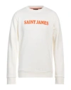 Saint James Man Sweatshirt Ivory Size M Cotton In White