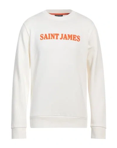 Saint James Man Sweatshirt Ivory Size M Cotton In White