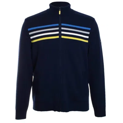 Saint James Men's Bandol Navy Full Zip Sweater In Blue