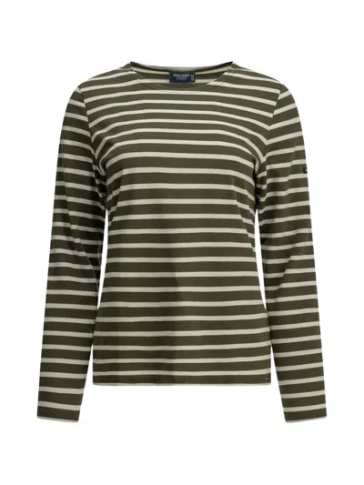 Saint James Meridame Ii Striped Long-sleeve T-shirt In Gray