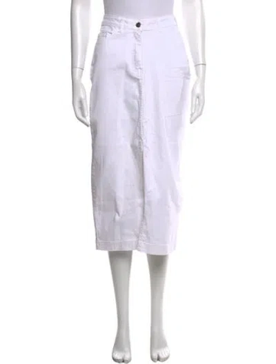 Pre-owned Saint James Midi Length Skirt In White