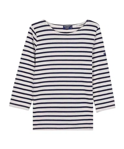 Saint James Minquiers Striped Sailor Top In White