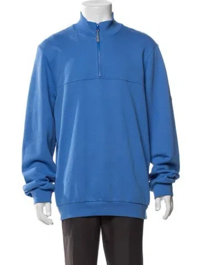 Pre-owned Saint James Mock Neck Long Sleeve Sweatshirt In Blue