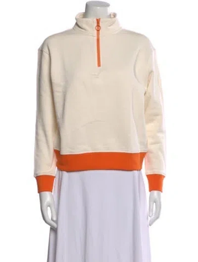 Pre-owned Saint James Mock Neck Long Sleeve Sweatshirt In Neutral